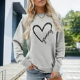 thumbnail image 2 of Tiweut Personalized Granny Women's Grandma Nana Mimi Gigi With Heart Graphic Crewneck Sweatshirt Grandma Gift Mothers Day,A-Light Gray,Light Gray, 2 of 4