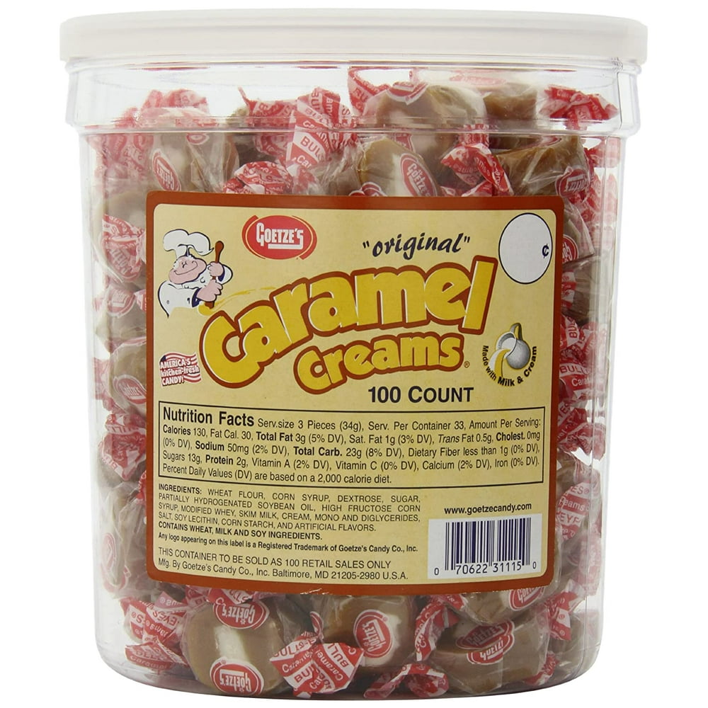 Goetzes Caramel Creams Candy Tub, 100 Count