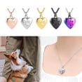thumbnail image 2 of Heart Shape Charm Pet Ashes Container Necklace Claw Pattern Designs Steel Memorial Jewelry Neckchain For Pet Owners Gift, 2 of 8