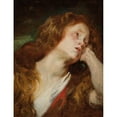 thumbnail image 2 of Anthony van Dyck 12x14 Gold Ornate Wood Frame and Double Matted Museum Art Print Titled - A Young Woman Resting Her Head, Probably the Penitent Magdalene, 2 of 4