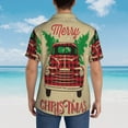 thumbnail image 4 of Kll Men'S Hawaiian Shirt Short Sleeve Button Down Beach Shirts-Christmas Vintage Red Truck, 4 of 7