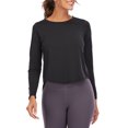 thumbnail image 6 of FUTATA Womens Long Sleeve Workout Shirts Open Back Yoga Tops Stretch Long Sleeve Workout Tops Quick Dry Running Shirts Black M, 6 of 6