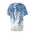 thumbnail image 6 of IYYVV Womens Plus Size Shirts Summer Women’S Tops Loose V Neck Boho Floral Plain T Shirts Short Sleeve Cotton Tunic Tops For Women Maternity Clothes Fall Fashion 2024 Blue 5XL, 6 of 7