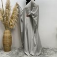 thumbnail image 4 of HJYCHN Elegant Women Abaya Prayer Dress with Hooded Hijab Kaftan Arab Robe for Daily Wear Grey One Size, 4 of 7