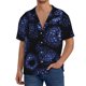 thumbnail image 1 of Balery Blue-Purple Raspberries Camisa Casual de Manga Corta con Botones para Hombre, Texturizada, Estilo Cubano, para Playa, Verano-XX-Large, 1 of 5
