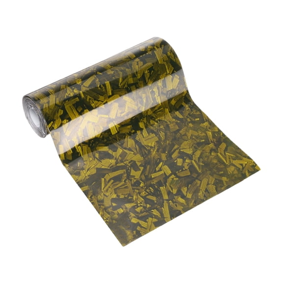 Uxcell Carbon Fiber Vinyl Wrap 12" x 1.6ft PET Self-Adhesive Car Sticker Gold