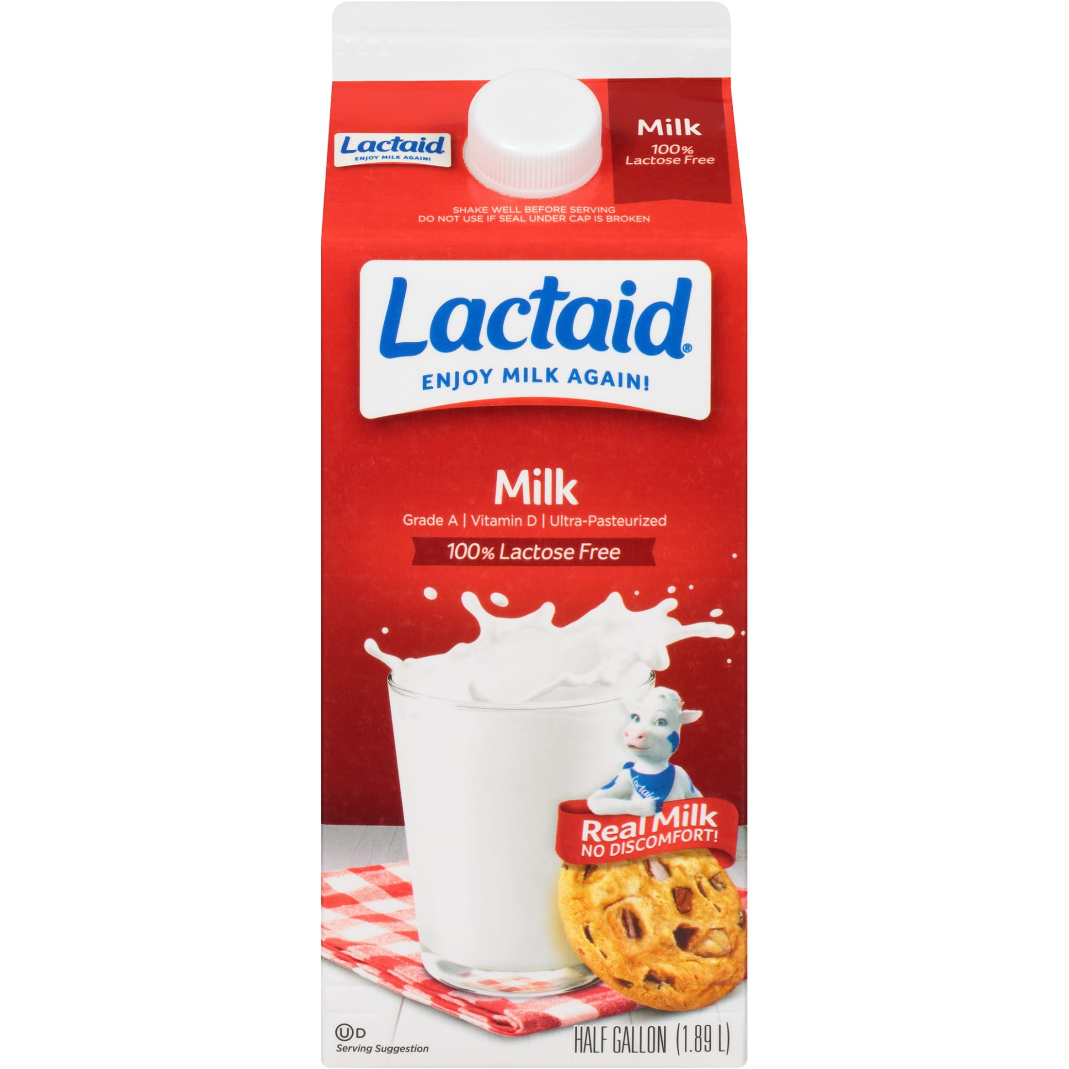 Lactaid 100 Lactose Free Whole Vitamin D Milk, Half Gallon, 64 fl oz