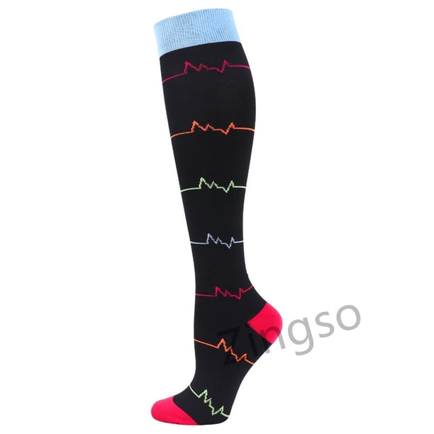 Calcetines de compresión Mujeres Hombres Rodilla alta 20-30 Mmhg Edema embarazada Varices Deportes Correr
