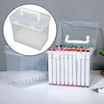 thumbnail image 4 of Marker Pens Storage Box Empty Fittings Craft with Pens Storage Handle for School 60 Grids, 4 of 9