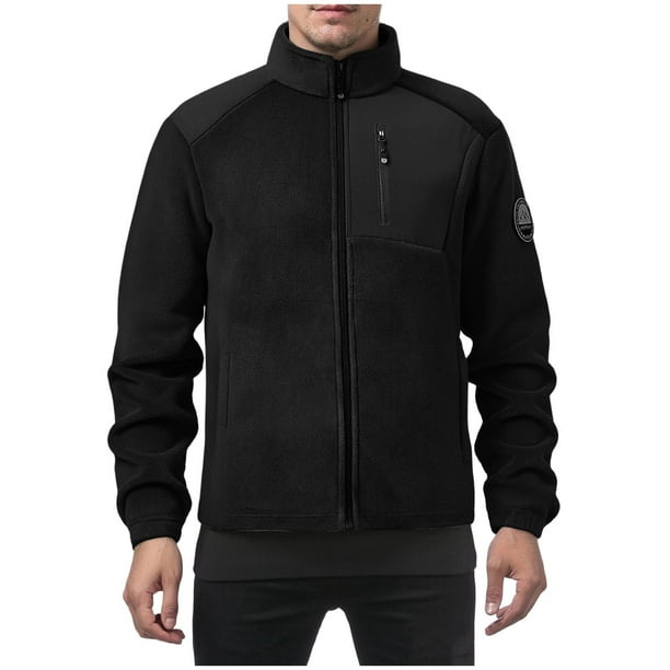 Ceisia Men's fashion casual solid color stand collar zipper jacket Gift pocket long sleeve outerwear