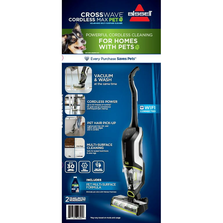 Bissell Crosswave Cordless Max Hard Floor Wet Dry Vacuum - 36 Volt - 2590