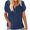 Dark Blue, variant on asdoklhq Juniors Plus Tops & T-Shirts,Women Solid V-Neck Lace Crochet Eyelet Short Sleeve Casual Shirts Blouses Tops