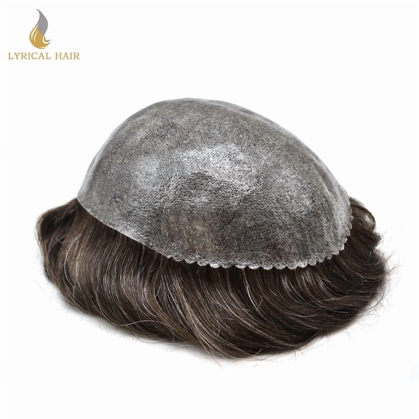 LYRICAL HAIR Mens Hairpiece French Lace Toupee Hair for Men Human Hair Replacement Systems Fine Mono Mens Wig Male Hair Prosthesis