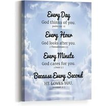 Every Day God Bless You Bible Verses Wall Art Canvas, Psalms Scripture Prayer Canvas Framed Wall Art Ready to Hang For Christian Home Church Office Wall Decor 12"x 15"