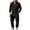 Black, variant on Men's Polo Sweatsuit Sets 1/4 Zip Fashion Casual Tracksuits Jogging Long Sleeve Polo Suit for Men Fleece Lined 2 Piece Set Dark Gray