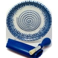 thumbnail image 5 of BonCera Juego de ralladores de ajo de cerámica todo en uno, 4 piezas, diseño esmaltado, plato rallador con pelador de ajos, soporte de exhibición para cepillo de recolección, también ralla cúrcuma, je, 5 of 5