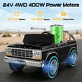 thumbnail image 6 of TOKTOO 24V Ride on Car, Licensed 1973 Ford F-150 Ride on Electric Car for Big Kid, 2 Seater Ride on Toy with Dump Bed, Remote Control, Gift for Boys Girls, Black, 6 of 6