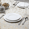 thumbnail image 2 of Kashi Home Holiday Decorative Tablecloth Shining Christmas Beautiful Foil Design for Holidays Gathering Beige/Gold 60x102, 2 of 3