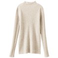 thumbnail image 4 of QUNYINEY Mock Neck Winter Sweaters for Women 2024 Ribbed Knit Solid Beige Pullover Tops Casual Long Sleeve Loose Sweaters, 4 of 4