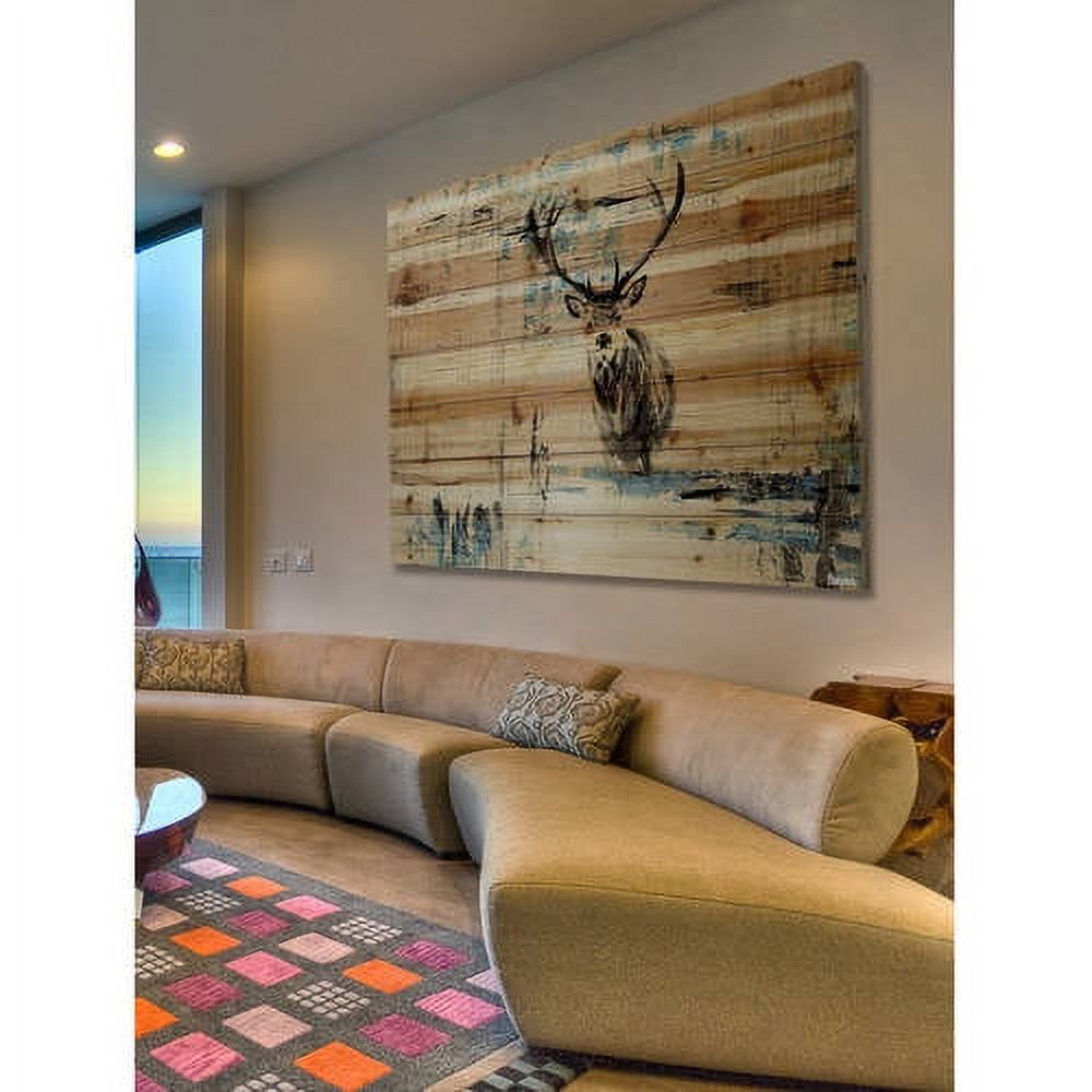 "Looking for the Herd" Painting Print on Natural Pine Wood