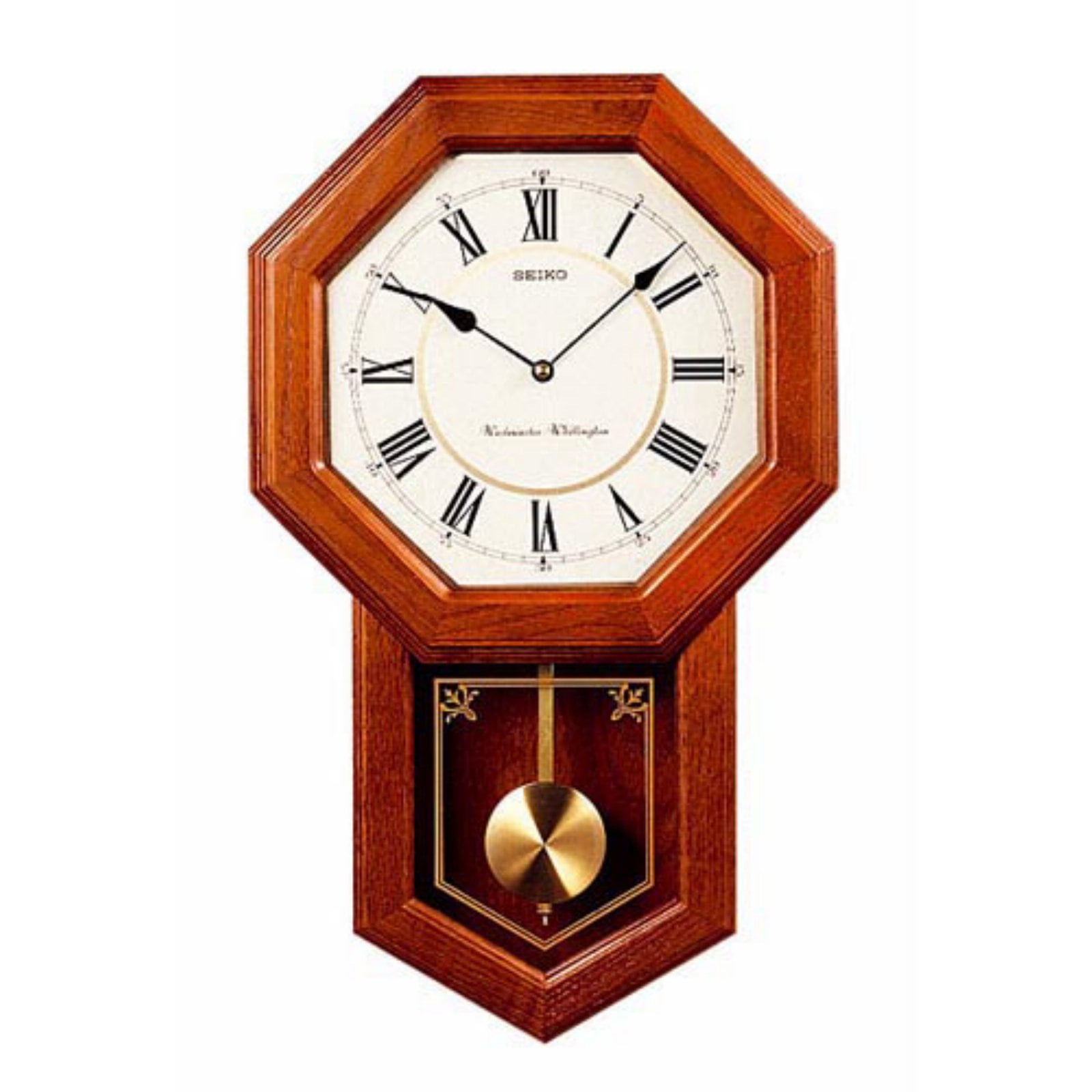 Seiko Brown Oak Schoolhouse Wall Clock, Traditional Analog Quartz QXH 110 BLH - 5192 e 80 e af 8 d