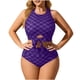 thumbnail image 2 of Traje de baño de 2 piezas para mujer, trajes de baño para mujer, top de tirantes con estampado de talla grande para mujer, bikini casual de moda para la playa, conjunto de bikini de poliéster para muj, 2 of 4