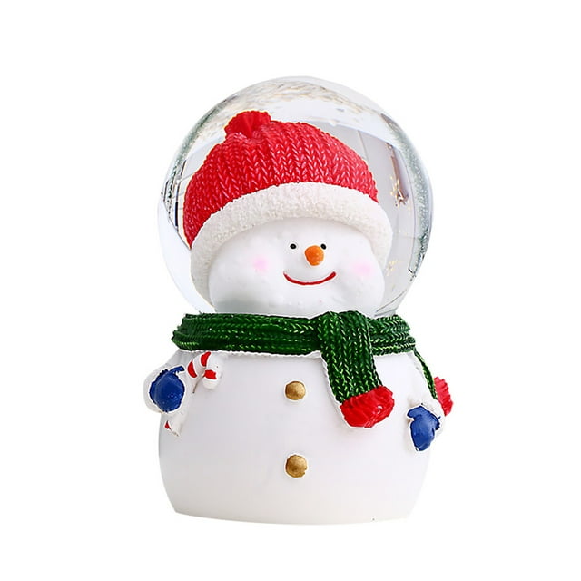 Fiudx Ofertas Relámpago Bola De Cristal Luminosa Navideña, Muñeco De Nieve Navideño, Bola De Cristal, Adornos De Mesa
