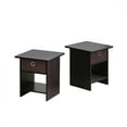 Furinno 210004DWN End Table & Night Stand Storage Shelf with Bin