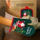 thumbnail image 5 of Ganfancp Santa Claus Guantes Aislantes y Almohadillas Aislantes Juego Aislante de Cocina Guantes Aislantes de Franela para Horno Almohadillas Aislantes Adornos para El Árbol de Navidad con Cordón de, 5 of 6