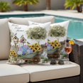 thumbnail image 4 of Spring Flowers Outdoor Waterproof Pillow Covers, Farmhouse Garden Hydrangea Sunflowers Bunny Decorative Square Throw Pillowcase Sofa Cushion Sham for Patio/Couch/Chair, 20"x20" 2 Pack, 4 of 8