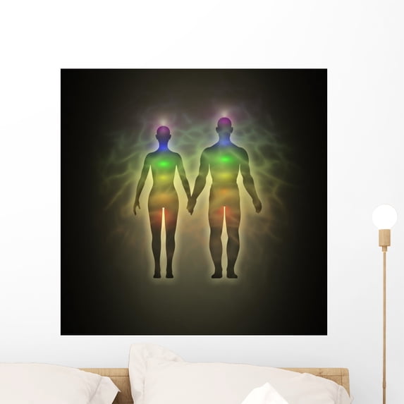 Woman and Man Silhouette Wall Mural by Wallmonkeys Peel and Stick Graphic (24 in H x 24 in W) WM344745