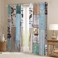 thumbnail image 2 of Farmhouse Rustic Curtains & Drapes 52"Wx84"L, Vintage Windmill 30%-50% Blackout Curtains Chicken Farm Animal Curtains Teens Bedroom, Wood Farm Barn Door Wooden Window Treatments 2 Panels, 2 of 5