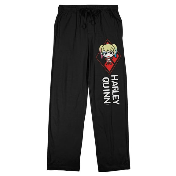 Harley Quinn Chibi Character Men's Black Sleep Pants-Medium
