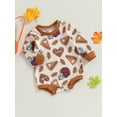 thumbnail image 3 of Wassery Baby Girls Thanksgiving Sweatshirt Rompers Infant Girl Jumpsuit Long Sleeve Flower Pumpkin Print Pullovers Bodysuits 3M 6M 12M 18M Newborn Fall Casual Clothes, 3 of 8