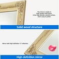 thumbnail image 2 of Dextrus 65"x22" Wooden Rectangle Full Length Mirror Standing, Vintage Mirror Solid Framed Full Body Floor Mirrors for Wall, Rectangular Vintage Distressed Dressing Living Room Mirror, Gold, 2 of 8