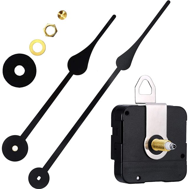 GHSDFBB High Torque I Shaft Hands Quartz DIY Wall Clock Movement Mechanism with 9.1 Inch Long Spade Hand Battery Operated Repair Parts Replacement, 3/10 in Max Dial Thickness, 4/5 in Total Lengt