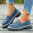 thumbnail image 2 of Womens Loafers Shoes Platform Chunky Casual Business Oxfords Lug Sole Slip on Dress Shoes Driving Walking Work Shoes, 2 of 9