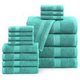 thumbnail image 1 of Juego de toallas de baño LANE LINEN, 16 unidades, 100% algodón, 600 g/m², verde azulado, 1 of 9