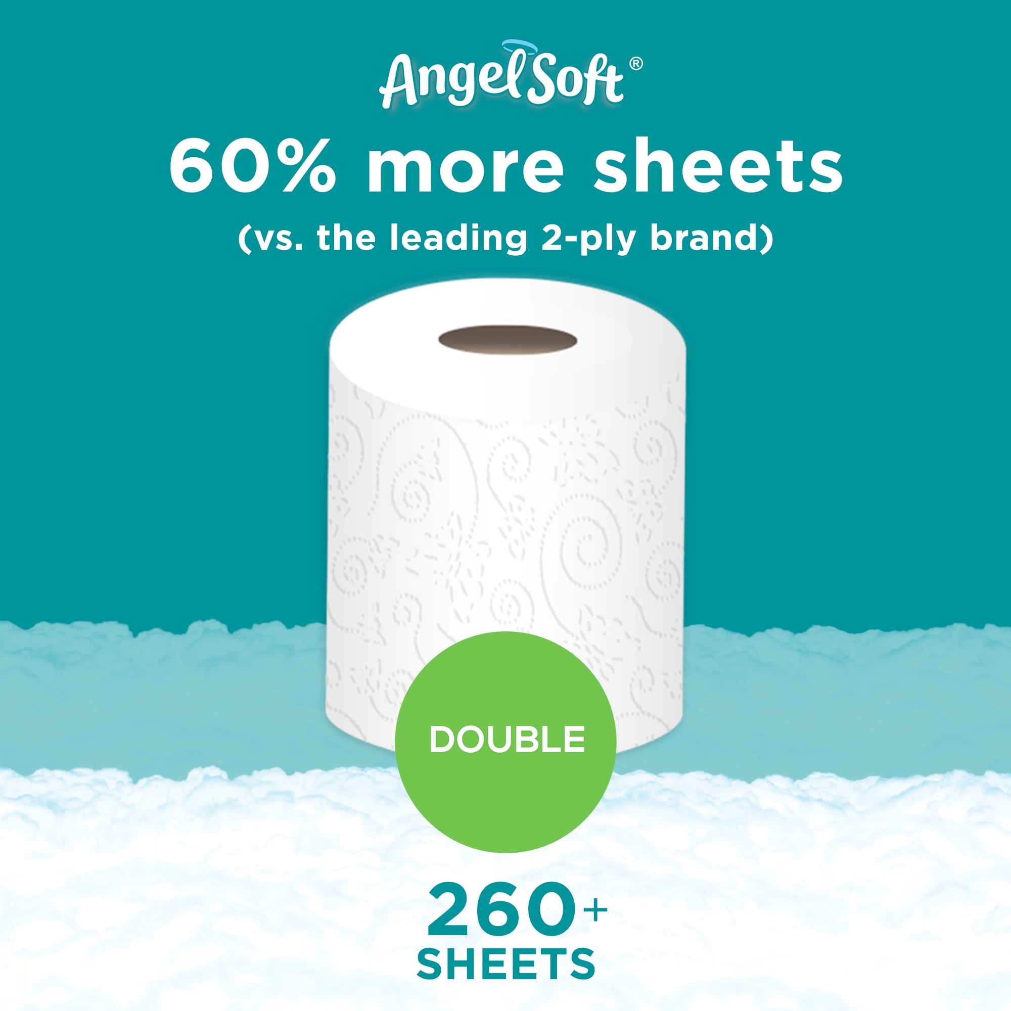 Angel Soft Toilet Paper, 48 Double Rolls, Bath Tissue, 2ply 2day Free