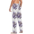 thumbnail image 6 of Stripe Shells Purple Men's Pajama Pants with Pocket Lounge Pants Pajama Sleep Pant Pj Comfortable, 6 of 7