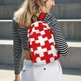 thumbnail image 6 of Picia Red Cross 1 Printed Canvas Daypack - Stylish and Durable Vintage Compact Backpack - Class, Work, Travel, or Laptop Bookbag,Organized Compartments-Medium, 6 of 6
