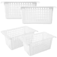 thumbnail image 5 of RENACLIPY 4Pcs White Lightweight Plastic Storage Baskets for Home Office Kitchen Use, 5 of 5