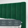 thumbnail image 3 of Einfach Queen Size Platform Bed Frame with Upholstered Velvet Vertical Headboard, Green, 3 of 7