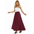 thumbnail image 6 of Women'S Flowy Maxi Skirt Summer Pleated High Waisted Casual Long Skirts with Pockets Red M, 6 of 8
