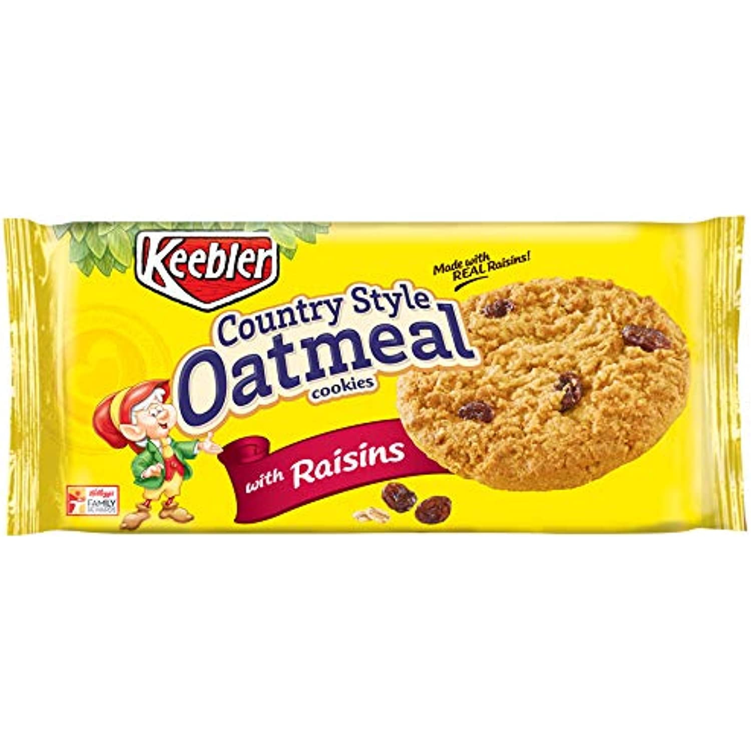 Keebler Country Style Oatmeal With Raisins Cookies 10.1 Oz (Pack Of 12