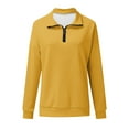 thumbnail image 5 of Rciityk Womens Lapel Zipper Sweatshirt Long Sleeve Pullover Tops Casual Loose Solid Color Comfortable Blouse, 5 of 5