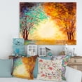 thumbnail image 2 of Alley Through The Turquise Park In Autumn Sunset 32 in x 24 in Painting Canvas Art Print, by Designart, 2 of 4