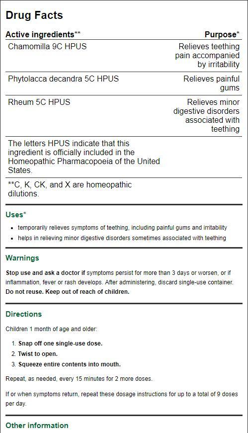 camilia teething drops walmart