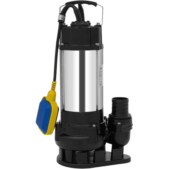 3/4HP Sewage Submersible Pump 4755GPH Submersible Effluent Pump with Automatic Float Switch Heavy Duty Sewage Grinder Pump for Basement, Sewer Well, Pond
