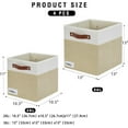 thumbnail image 2 of Collapsible Fabric Storage Cube Bins with 2 Reinforced PU Handles, Foldable Storage Organizer Baskets for Closet, Shelves, Living Room | 11"x11"x11", 4 Pack, Gray & White, 2 of 14